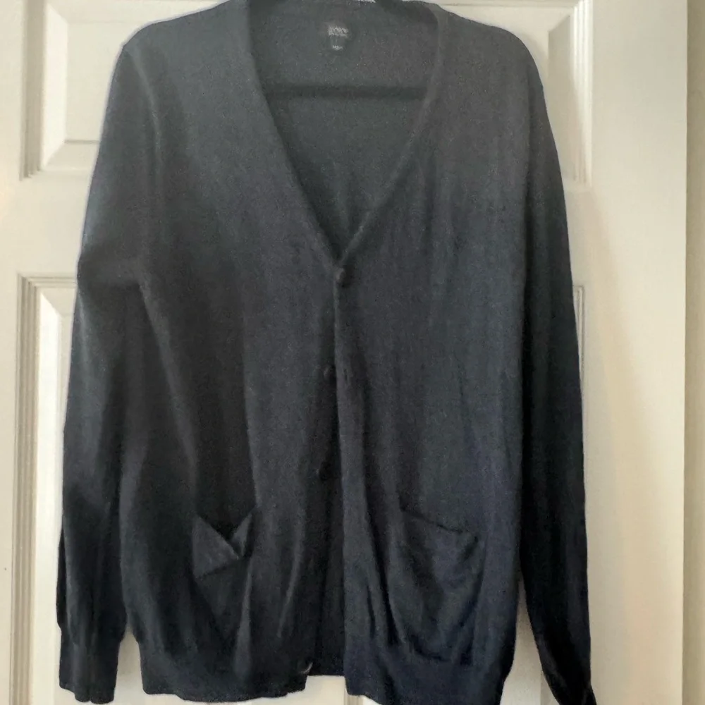 JCrew Men's Wool Cardigan Sweater Charcoal Grey Size Large